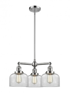 Bell - 3 Light - 22 inch - Polished Chrome - Stem Hung - Chandelier (3442|207-PC-G72-LED)