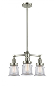Canton - 3 Light - 18 inch - Polished Nickel - Stem Hung - Chandelier (3442|207-PN-G182S)