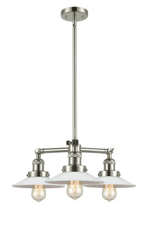 Halophane - 3 Light - 22 inch - Polished Nickel - Stem Hung - Chandelier (3442|207-PN-G1-LED)