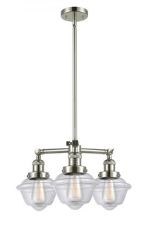 Oxford - 3 Light - 20 inch - Polished Nickel - Stem Hung - Chandelier (3442|207-PN-G532-LED)