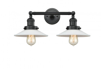 Halophane - 2 Light - 18 inch - Matte Black - Adjustable Bath Vanity Light (3442|208-BK-G1)