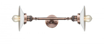 Halophane - 2 Light - 9 inch - Antique Copper - Adjustable Bath Vanity Light (3442|208L-AC-G1)
