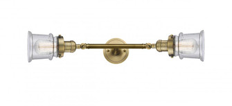 Canton - 2 Light - 6 inch - Brushed Brass - Adjustable Bath Vanity Light (3442|208L-BB-G184S)