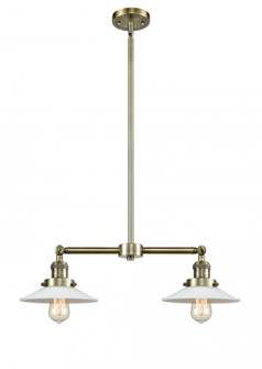 Halophane - 2 Light - 21 inch - Antique Brass - Stem Hung - Adjustable Island Light (3442|209-AB-G1-LED)