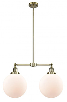 Beacon - 2 Light - 25 inch - Antique Brass - Stem Hung - Adjustable Island Light (3442|209-AB-G201-10)