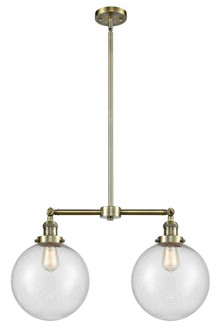 Beacon - 2 Light - 25 inch - Antique Brass - Stem Hung - Adjustable Island Light (3442|209-AB-G204-10-LED)