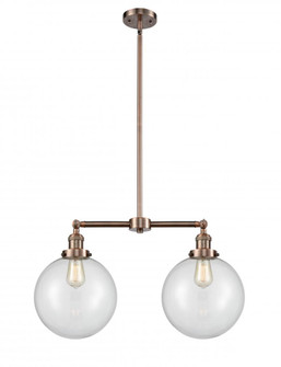 Beacon - 2 Light - 25 inch - Antique Copper - Stem Hung - Adjustable Island Light (3442|209-AC-G202-10-LED)