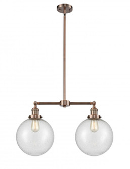 Beacon - 2 Light - 25 inch - Antique Copper - Stem Hung - Adjustable Island Light (3442|209-AC-G204-10-LED)