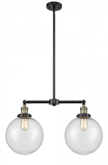 Beacon - 2 Light - 25 inch - Black Antique Brass - Stem Hung - Adjustable Island Light (3442|209-BAB-G204-10-LED)
