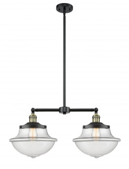 Oxford - 2 Light - 25 inch - Black Antique Brass - Stem Hung - Adjustable Island Light (3442|209-BAB-G542)