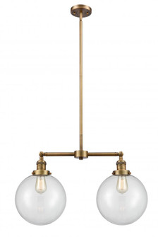 Beacon - 2 Light - 25 inch - Brushed Brass - Stem Hung - Adjustable Island Light (3442|209-BB-G202-10-LED)