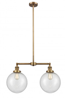 Beacon - 2 Light - 25 inch - Brushed Brass - Stem Hung - Island Light (3442|209-BB-G204-10-LED)