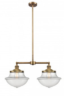 Oxford - 2 Light - 25 inch - Brushed Brass - Stem Hung - Adjustable Island Light (3442|209-BB-G542-LED)