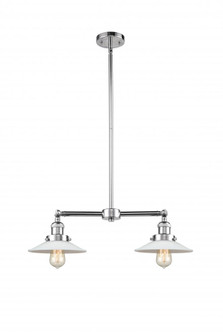 Halophane - 2 Light - 21 inch - Polished Chrome - Stem Hung - Adjustable Island Light (3442|209-PC-G1-LED)