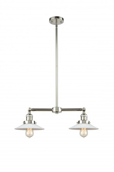Halophane - 2 Light - 21 inch - Polished Nickel - Stem Hung - Adjustable Island Light (3442|209-PN-G1-LED)