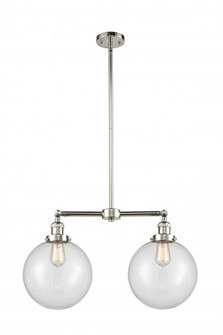 Beacon - 2 Light - 25 inch - Polished Nickel - Stem Hung - Adjustable Island Light (3442|209-PN-G202-10-LED)