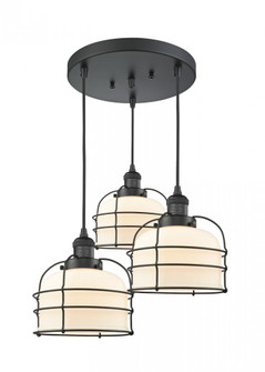 Large Bell Cage 3 Light Multi-Pendant (3442|211/3-BK-G71-CE)