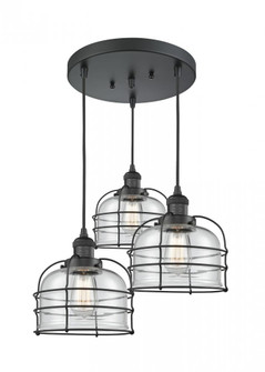 Large Bell Cage 3 Light Multi-Pendant (3442|211/3-BK-G72-CE)