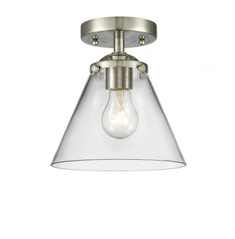 Cone - 1 Light - 8 inch - Brushed Satin Nickel - Semi-Flush Mount (3442|284-1C-SN-G42-LED)