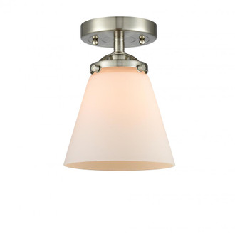 Cone - 1 Light - 6 inch - Brushed Satin Nickel - Semi-Flush Mount (3442|284-1C-SN-G61)