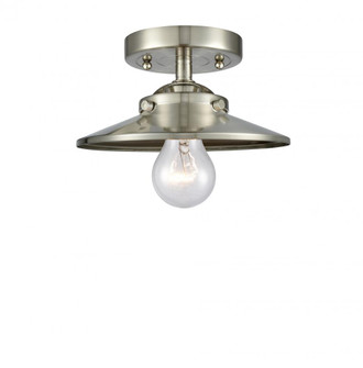Railroad - 1 Light - 8 inch - Brushed Satin Nickel - Semi-Flush Mount (3442|284-1C-SN-M2-SN)