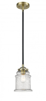 Canton - 1 Light - 6 inch - Black Antique Brass - Stem hung - Mini Pendant (3442|284-1S-BAB-G184-LED)