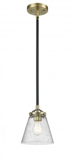 Cone - 1 Light - 6 inch - Black Antique Brass - Stem hung - Mini Pendant (3442|284-1S-BAB-G64-LED)
