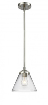 Cone - 1 Light - 8 inch - Brushed Satin Nickel - Stem hung - Mini Pendant (3442|284-1S-SN-G42-LED)
