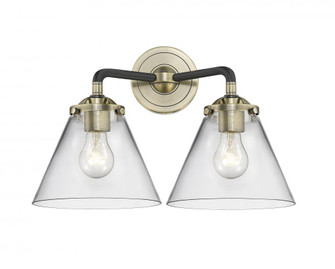 Cone - 2 Light - 16 inch - Black Antique Brass - Bath Vanity Light (3442|284-2W-BAB-G42-LED)