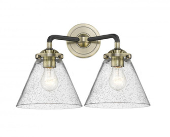 Cone - 2 Light - 16 inch - Black Antique Brass - Bath Vanity Light (3442|284-2W-BAB-G44-LED)