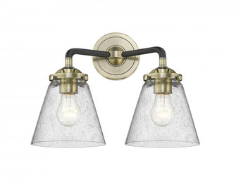 Cone - 2 Light - 14 inch - Black Antique Brass - Bath Vanity Light (3442|284-2W-BAB-G64-LED)