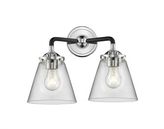 Cone - 2 Light - 14 inch - Black Polished Nickel - Bath Vanity Light (3442|284-2W-BPN-G62-LED)