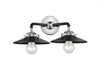 Railroad - 2 Light - 16 inch - Black Polished Nickel - Bath Vanity Light (3442|284-2W-BPN-M6-BK)