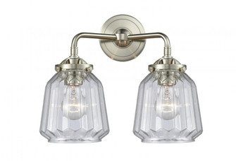 Chatham - 2 Light - 14 inch - Brushed Satin Nickel - Bath Vanity Light (3442|284-2W-SN-G142-LED)