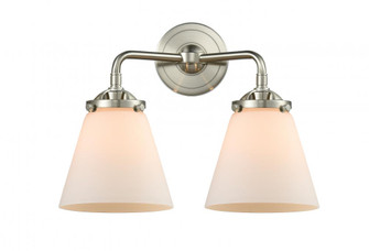 Cone - 2 Light - 14 inch - Brushed Satin Nickel - Bath Vanity Light (3442|284-2W-SN-G61-LED)