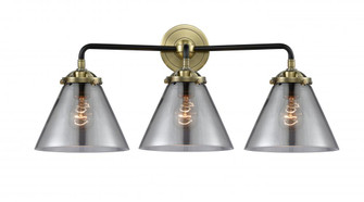 Cone - 3 Light - 26 inch - Black Antique Brass - Bath Vanity Light (3442|284-3W-BAB-G43-LED)