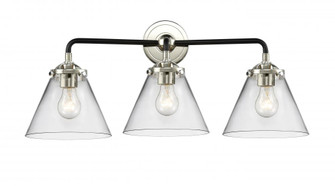Cone - 3 Light - 26 inch - Black Polished Nickel - Bath Vanity Light (3442|284-3W-BPN-G42-LED)