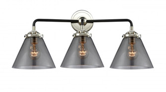 Cone - 3 Light - 26 inch - Black Polished Nickel - Bath Vanity Light (3442|284-3W-BPN-G43-LED)