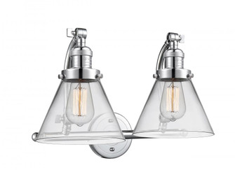 Cone - 2 Light - 18 inch - Polished Chrome - Adjustable Bath Vanity Light (3442|515-2W-PC-G42-LED)