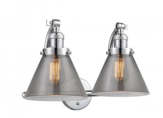 Cone - 2 Light - 18 inch - Polished Chrome - Adjustable Bath Vanity Light (3442|515-2W-PC-G43-LED)