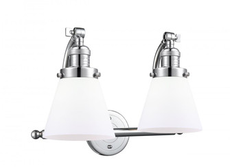 Cone - 2 Light - 18 inch - Polished Chrome - Adjustable Bath Vanity Light (3442|515-2W-PC-G61-LED)