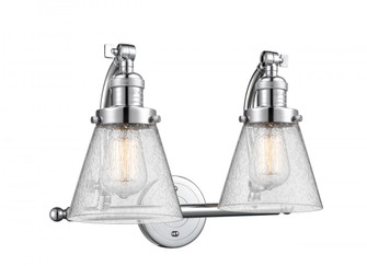 Cone - 2 Light - 18 inch - Polished Chrome - Adjustable Bath Vanity Light (3442|515-2W-PC-G64-LED)