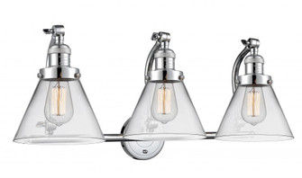 Cone - 3 Light - 28 inch - Polished Chrome - Adjustable Bath Vanity Light (3442|515-3W-PC-G42-LED)