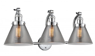 Cone - 3 Light - 28 inch - Polished Chrome - Adjustable Bath Vanity Light (3442|515-3W-PC-G43)