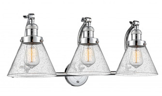 Cone - 3 Light - 28 inch - Polished Chrome - Adjustable Bath Vanity Light (3442|515-3W-PC-G44-LED)