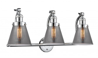 Cone - 3 Light - 28 inch - Polished Chrome - Adjustable Bath Vanity Light (3442|515-3W-PC-G63-LED)