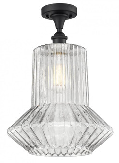 Springwater - 1 Light - 12 inch - Matte Black - Semi-Flush Mount (3442|516-1C-BK-G212-LED)