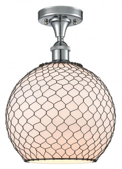 Farmhouse Chicken Wire - 1 Light - 10 inch - Polished Chrome - Semi-Flush Mount (3442|516-1C-PC-G121-10CBK)