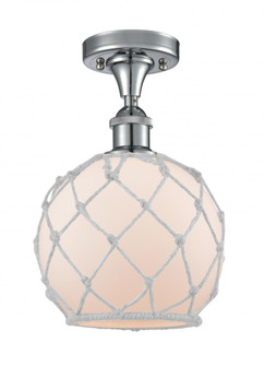 Farmhouse Rope - 1 Light - 8 inch - Polished Chrome - Semi-Flush Mount (3442|516-1C-PC-G121-8RW-LED)