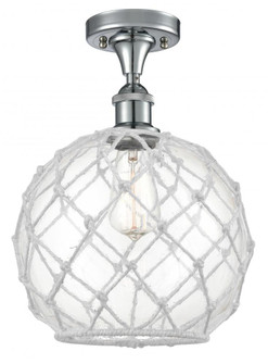 Farmhouse Rope - 1 Light - 10 inch - Polished Chrome - Semi-Flush Mount (3442|516-1C-PC-G122-10RW-LED)